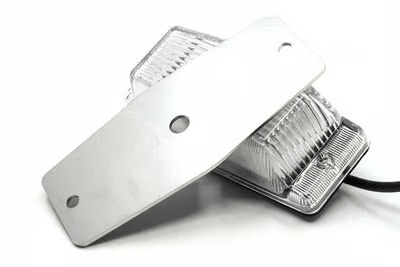 Feu Double Ampoule Blanc BA15S Halogène + Plaque Arrière Inox