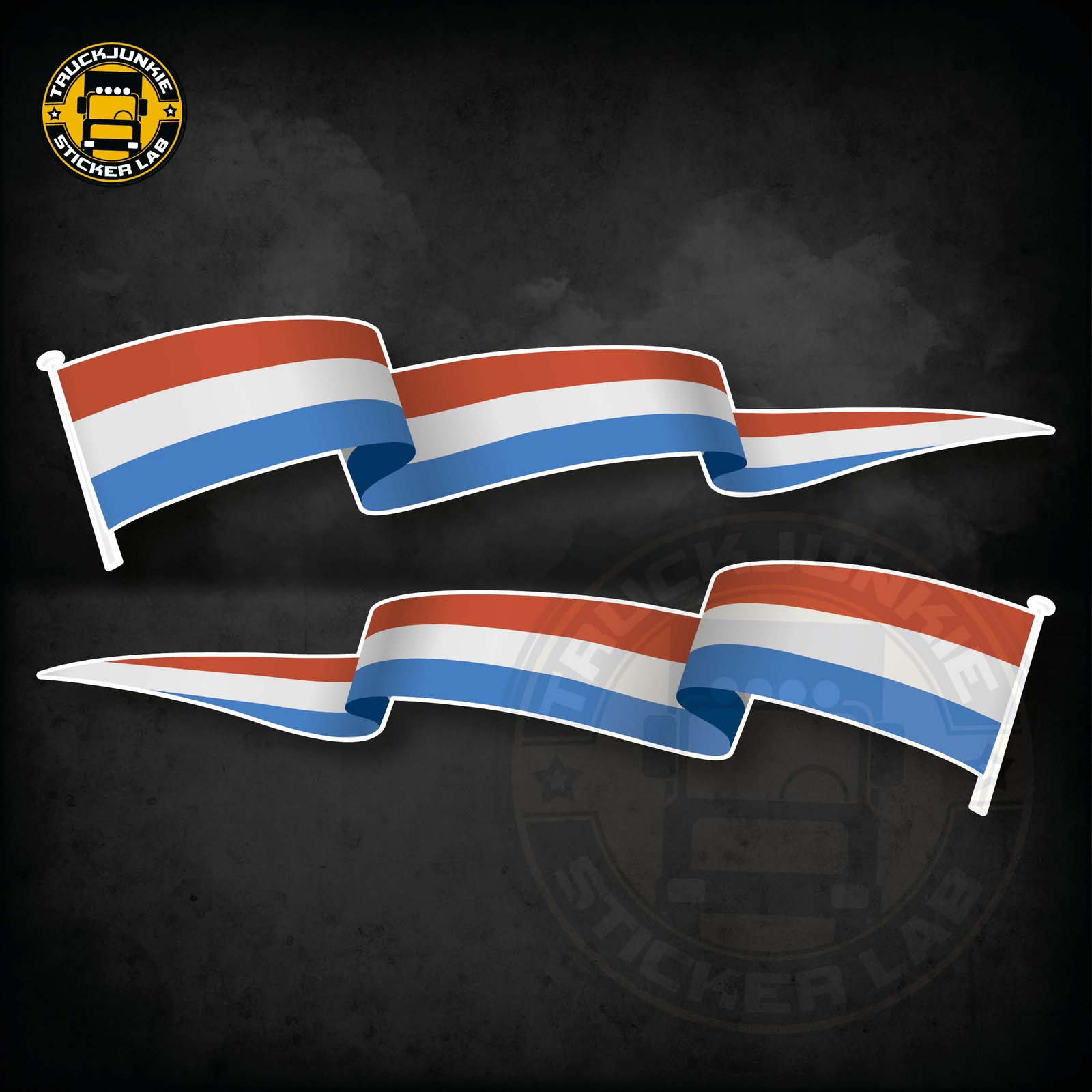 Klistermärkesflaggset Holland 14 cm / 35 cm