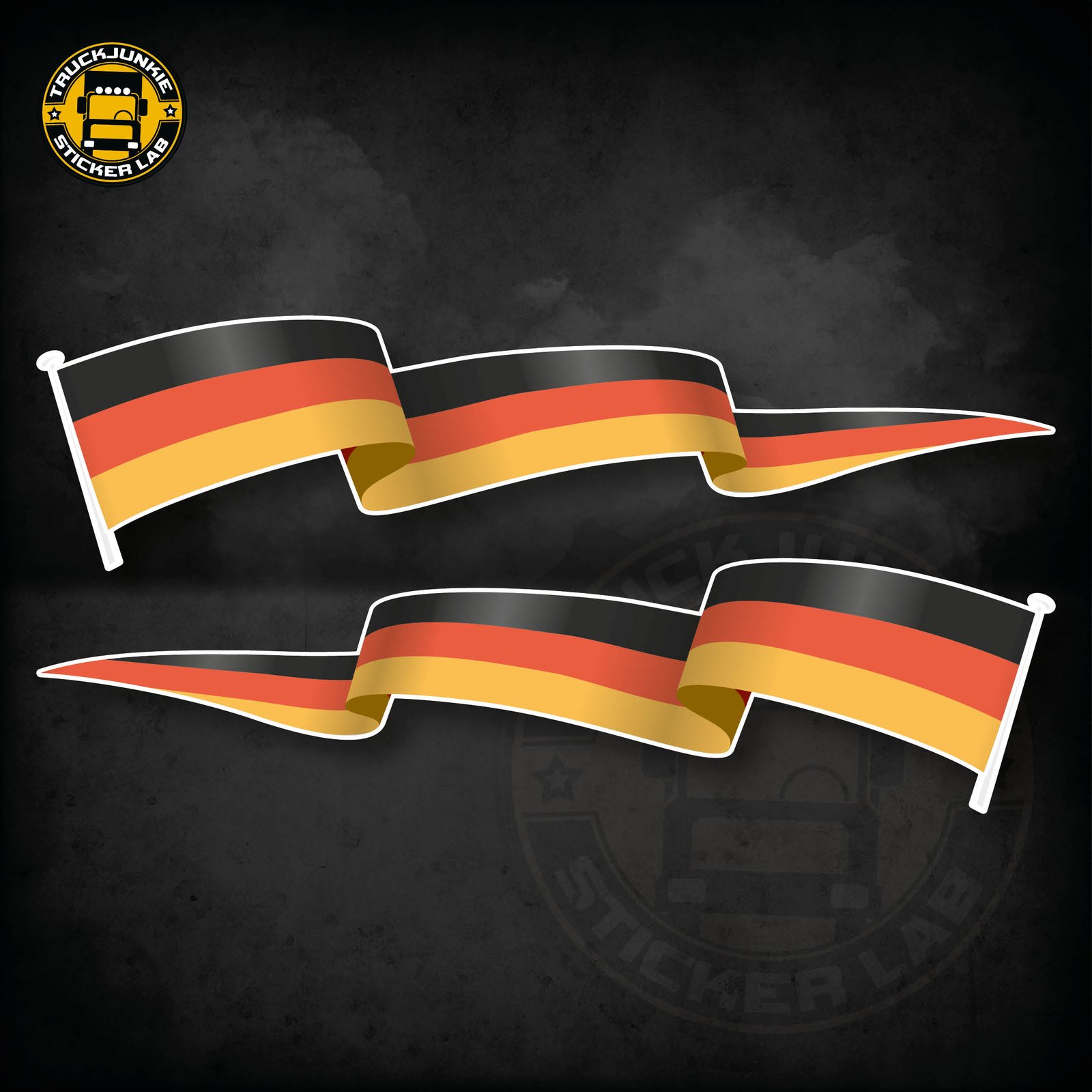 Sticker Waving Flag Set Germany 14cm / 35cm
