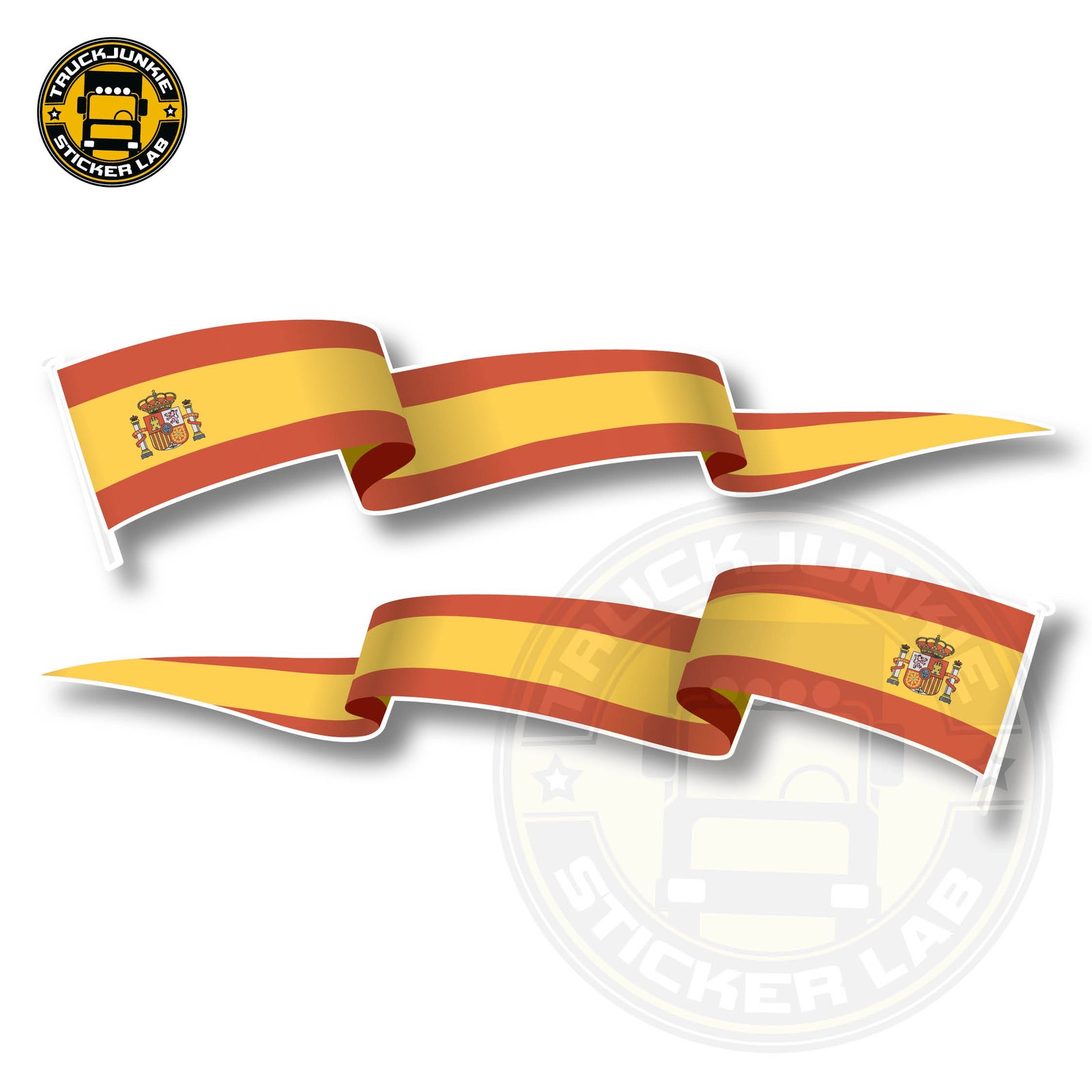 Lot d'autocollants « Drapeau flottant » Espagne 14 cm / 35 cm