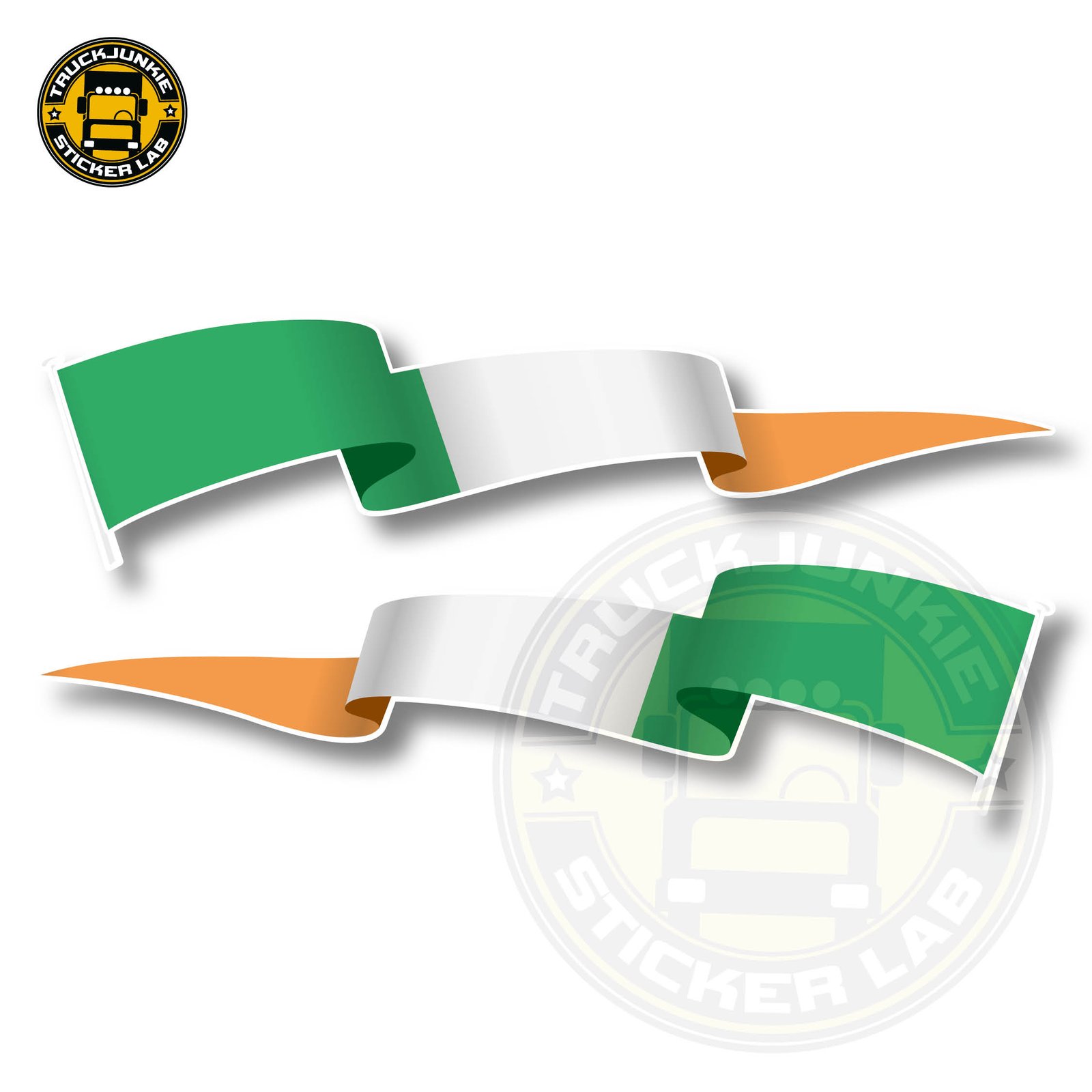 Lot d'autocollants « Drapeau flottant » Irlande 14 cm / 35 cm