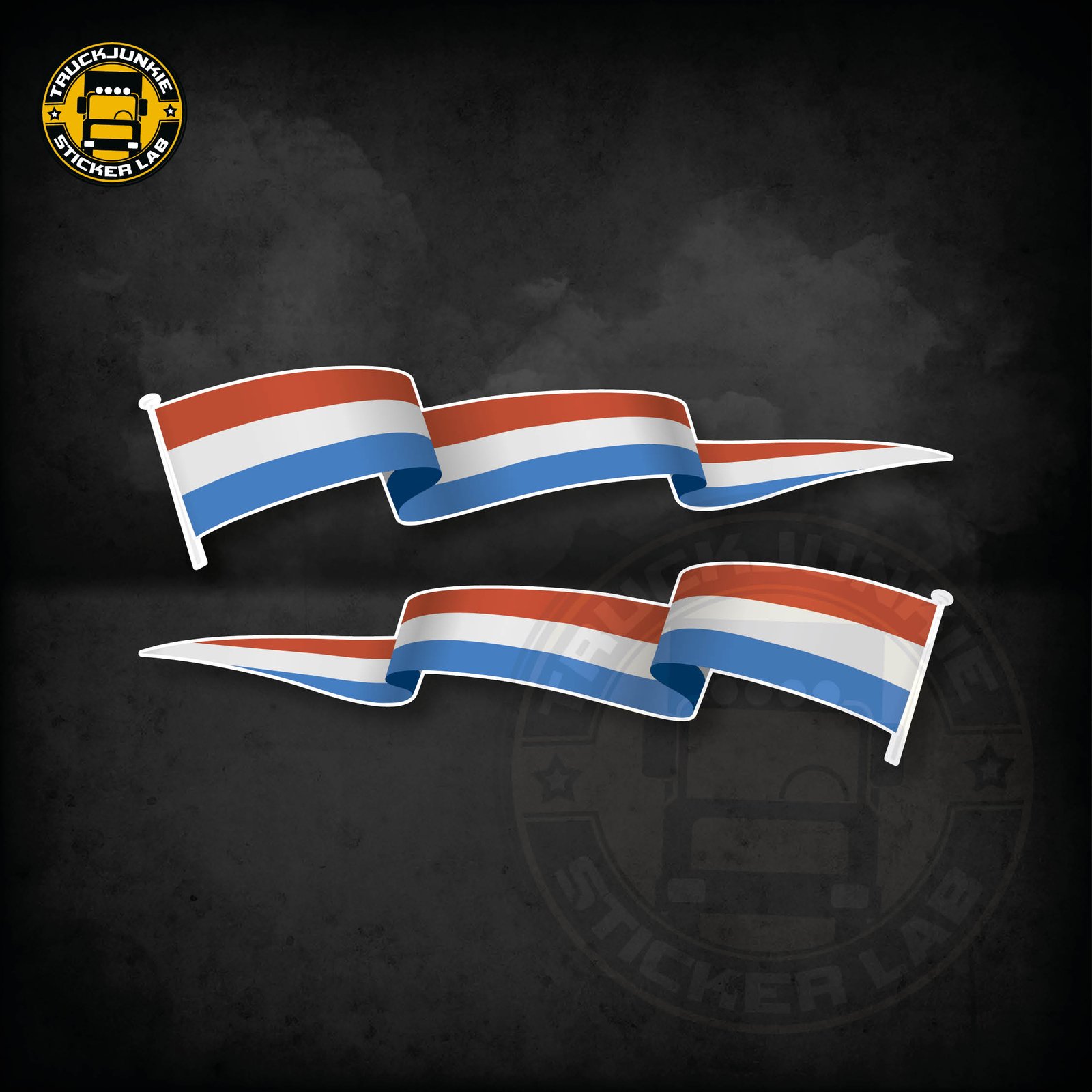 Klistermärkesflaggset Holland 14 cm / 35 cm