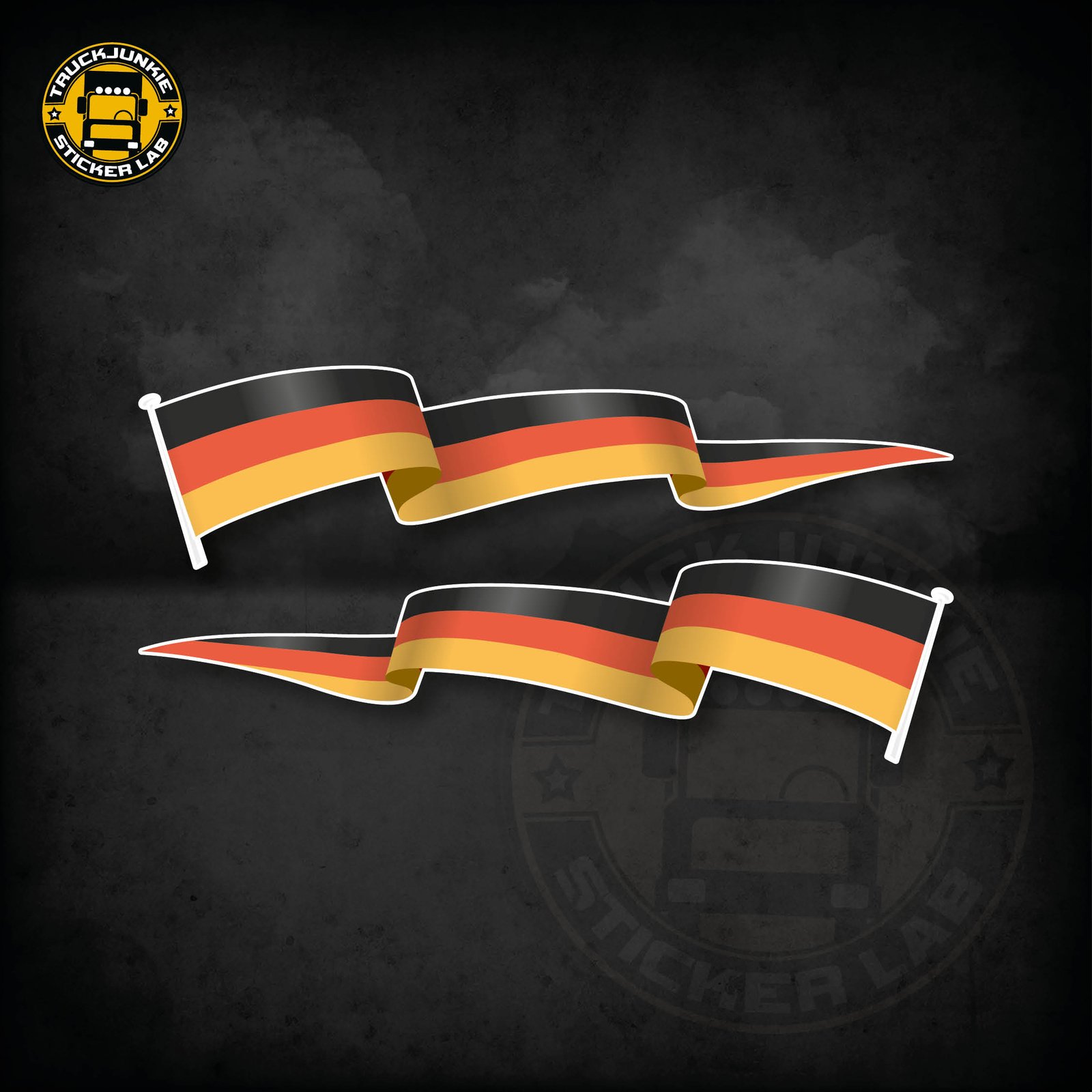 Sticker Waving Flag Set Germany 14cm / 35cm