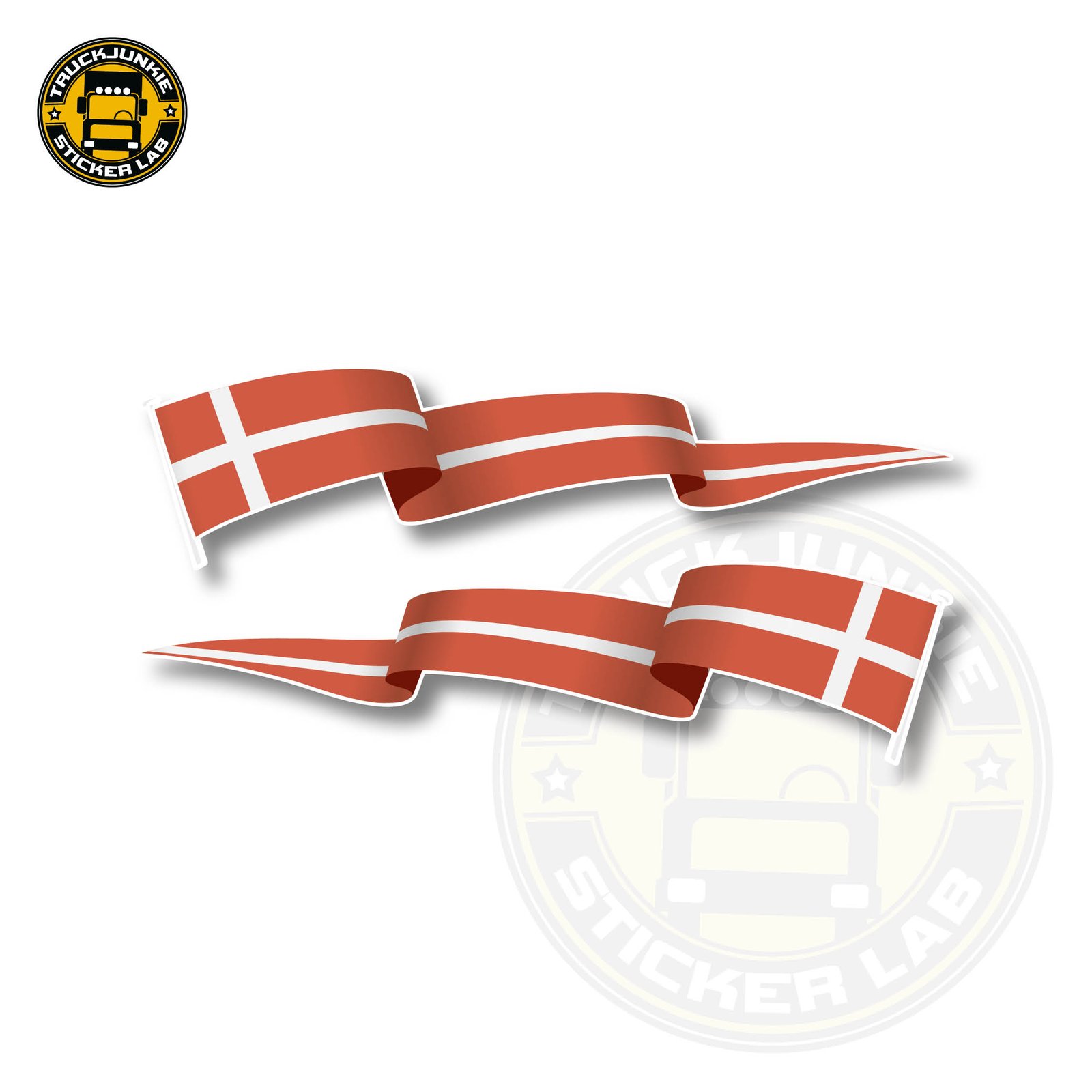 Sticker Drapeau Flottant Set Danemark 14cm / 35cm