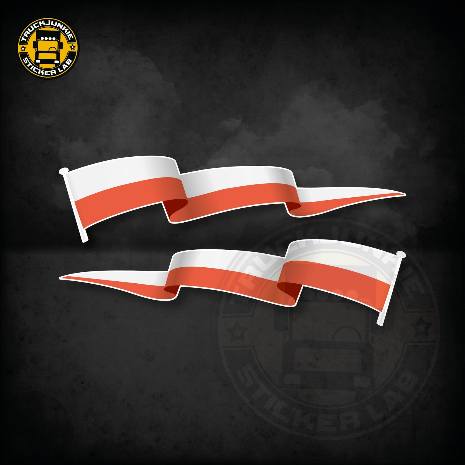 Lot d'autocollants « Drapeau flottant » Pologne 14 cm / 35 cm