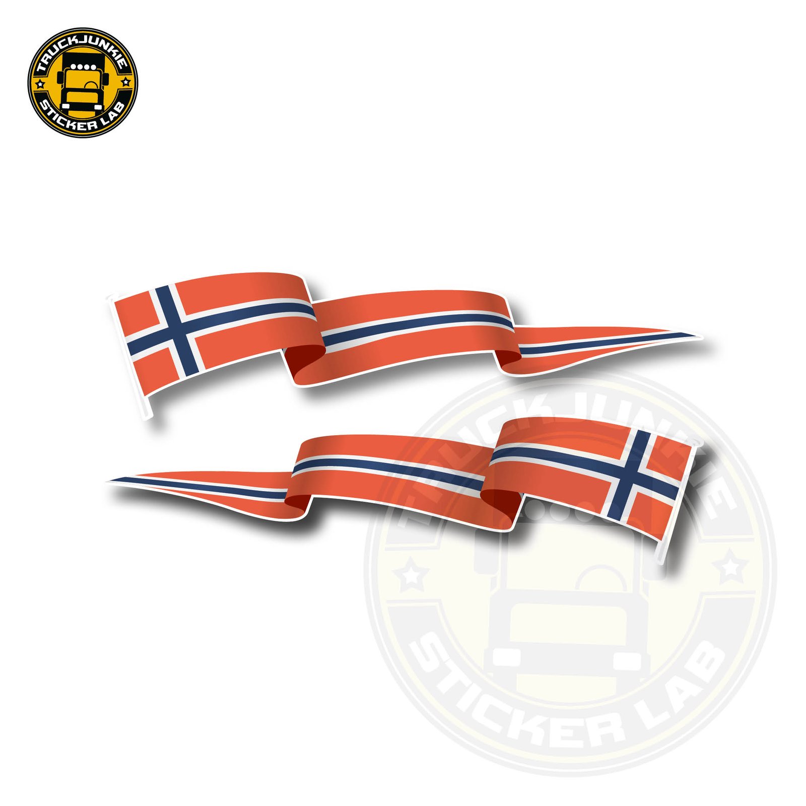 Set di adesivi con bandiera sventolante Norvegia 14 cm / 35 cm