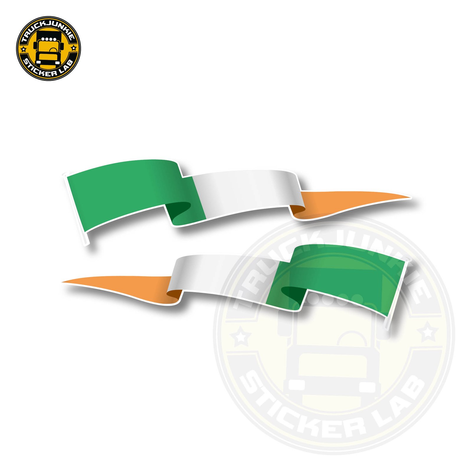 Set di adesivi con bandiera sventolante dell'Irlanda 14 cm / 35 cm