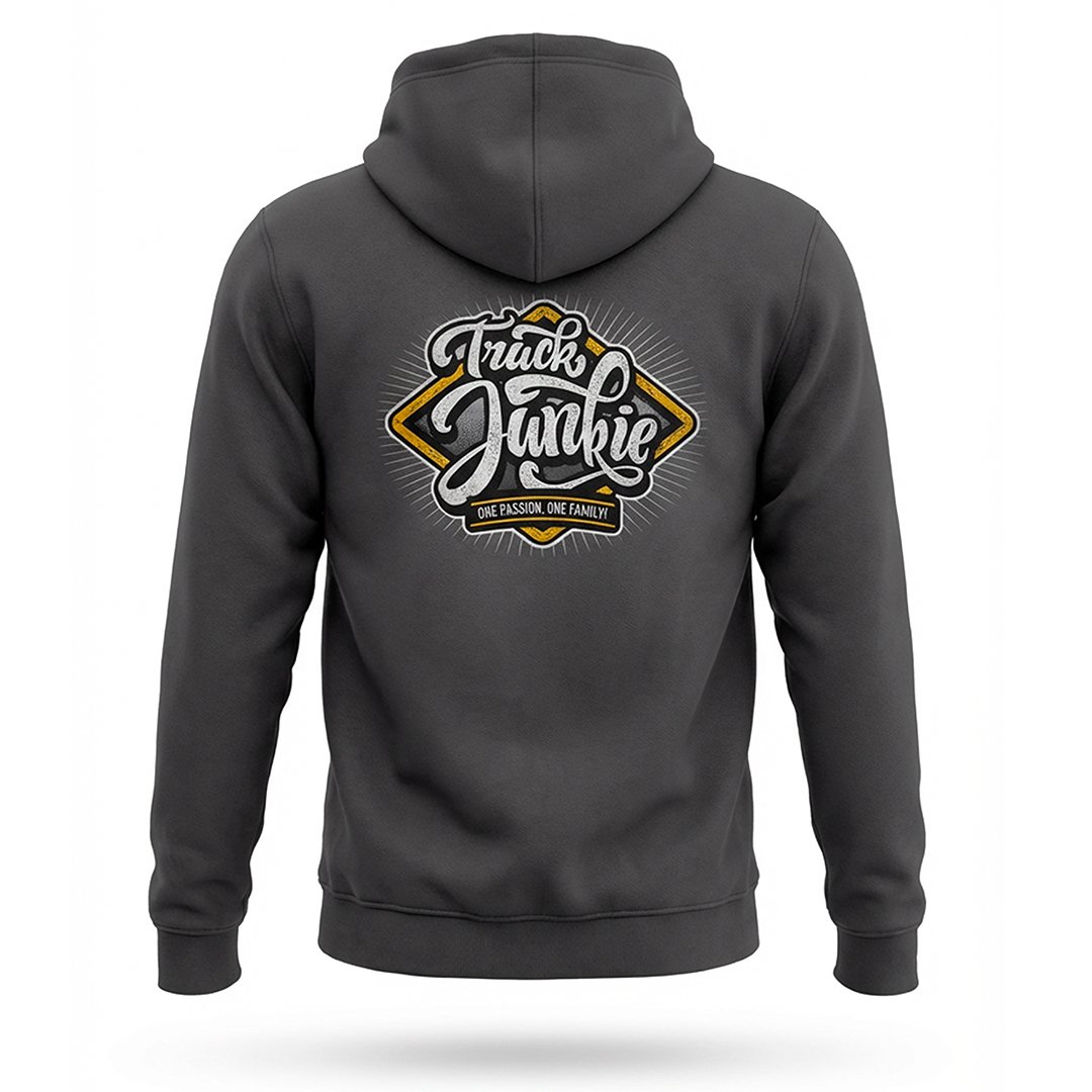 Truckjunkie Hoodie Gris Yellow Wybert