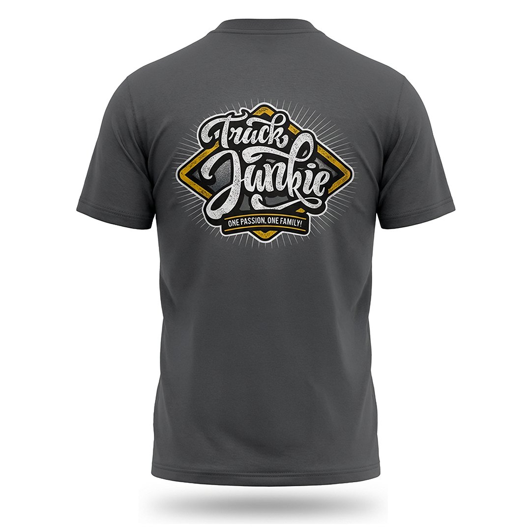 T-shirt Truckjunkie Gris Yellow Wybert