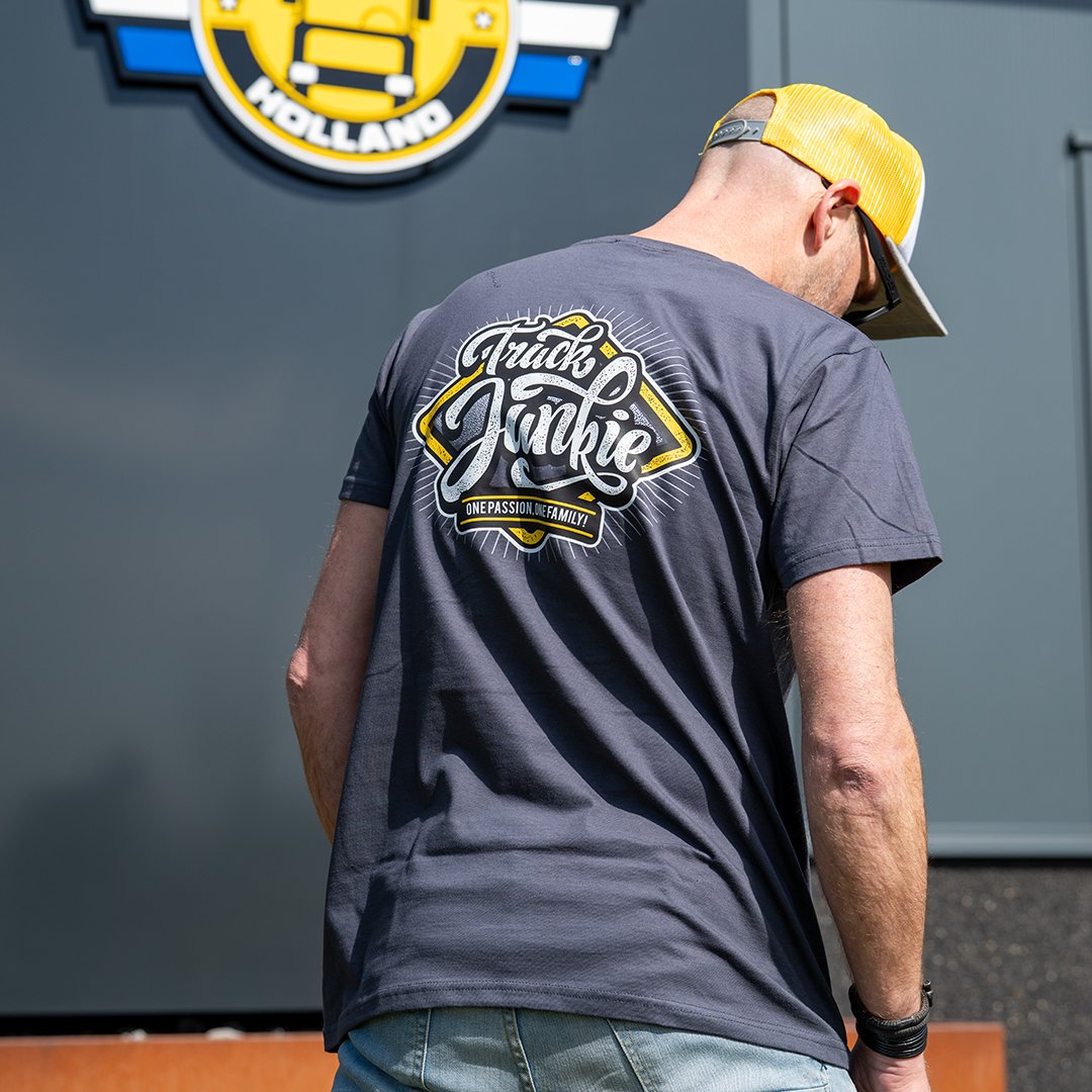 T-shirt Truckjunkie Gris Yellow Wybert