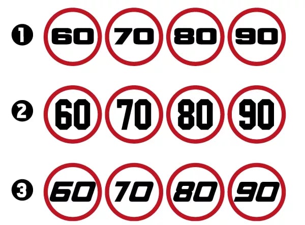 Autocollants de vitesse 60-70-80-90