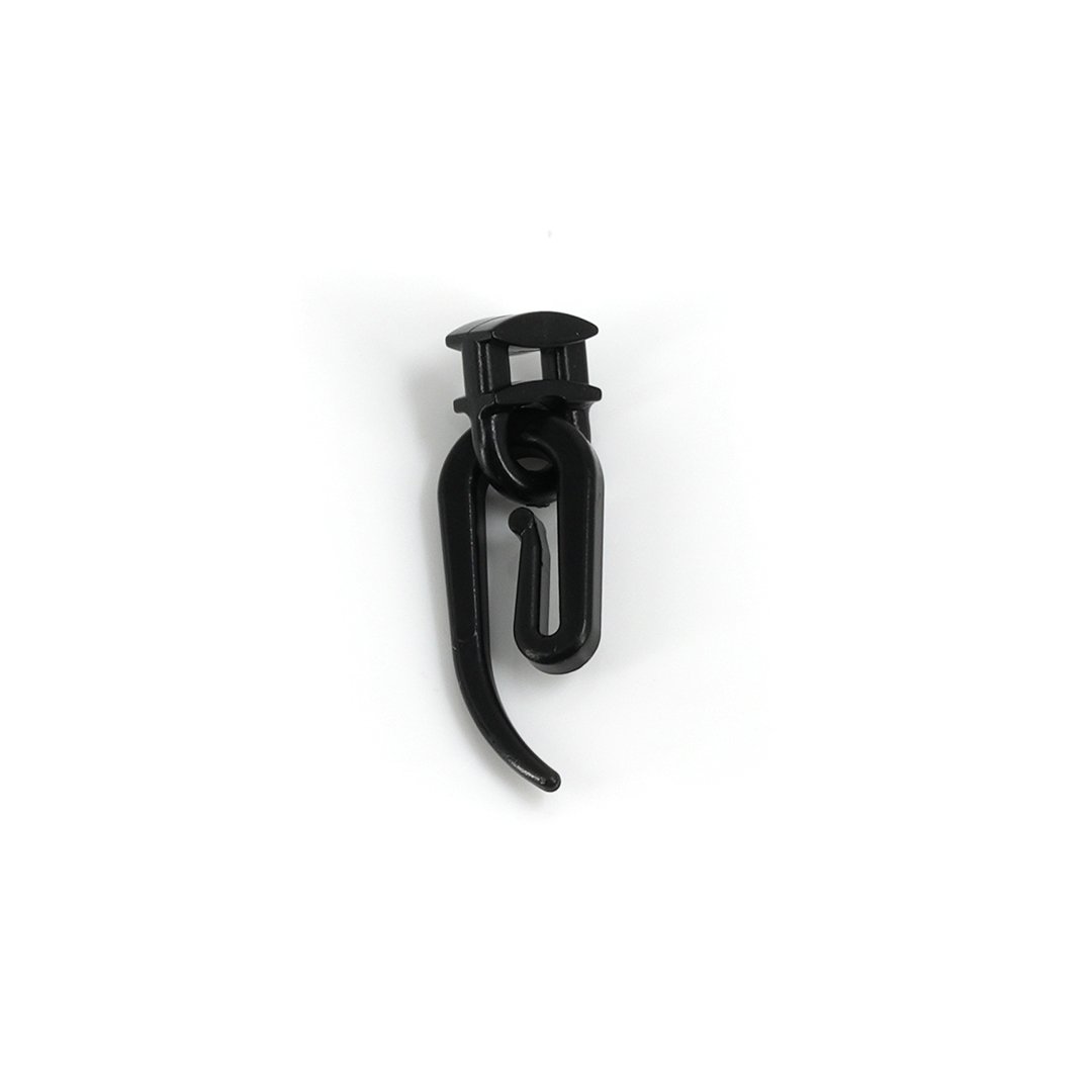 Crochets et glissières Omnius Hooks and Runners Black, universels, 50 pièces