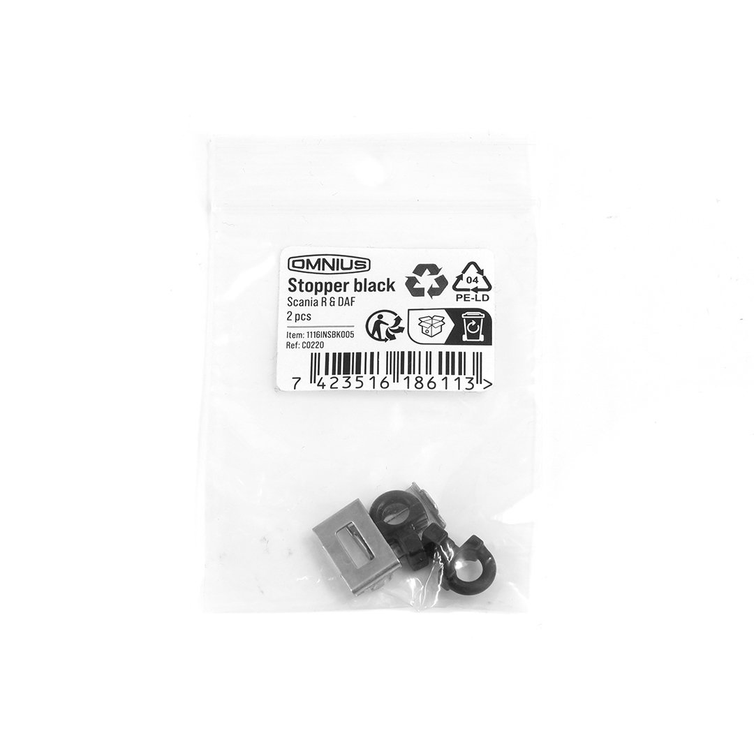 Butée Omnius noire pour Scania R et DAF, lot de 2 pièces