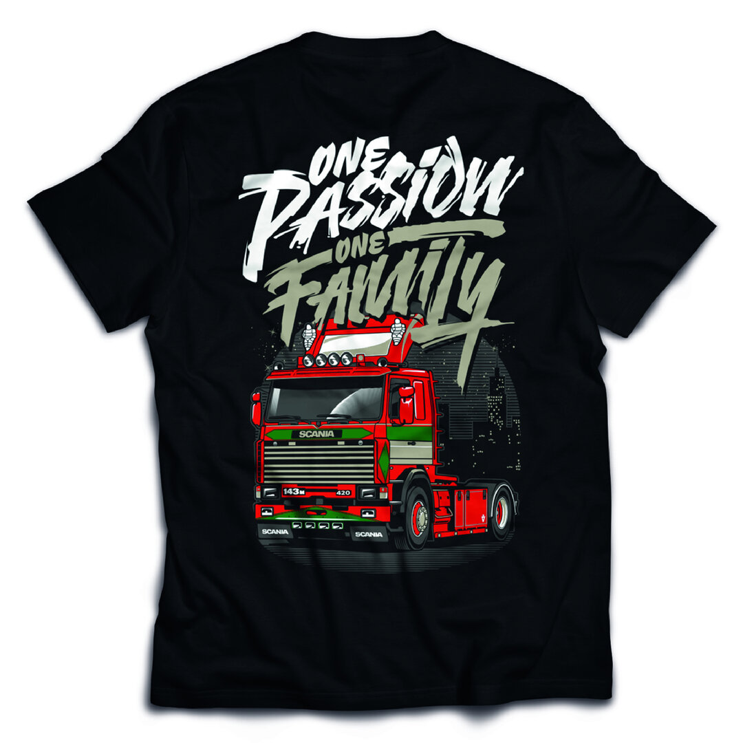 Truckjunkie T-Shirt Une Passion Une Famille Camion Graffiti