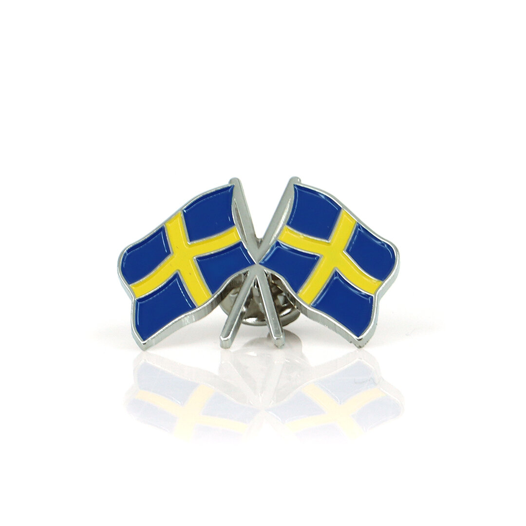 2x Épingle Argent Suède 3x2,2 cm