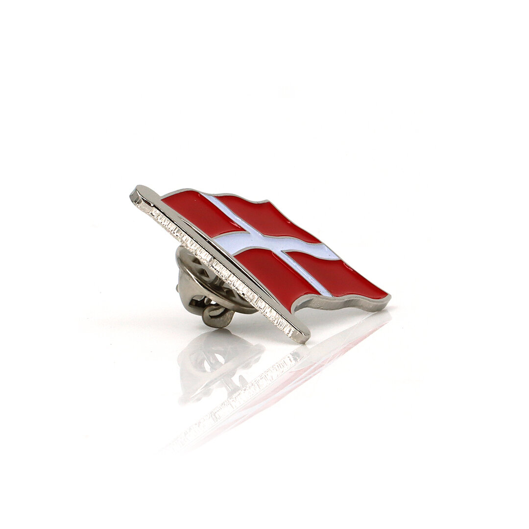 Épingle argentée Danemark 2,5x2,5cm