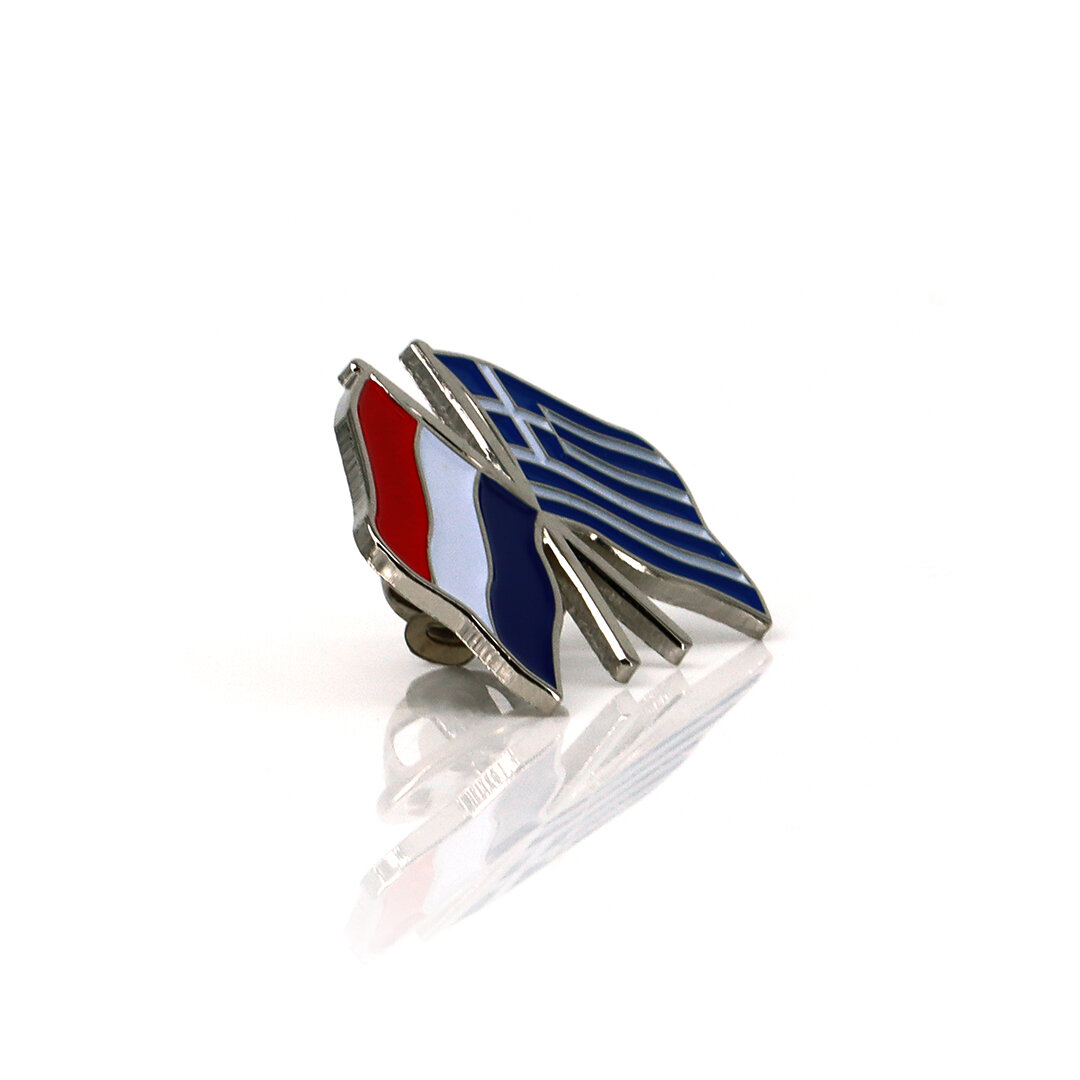 Pin Pays-Bas Grèce Argent 3x2,2 cm