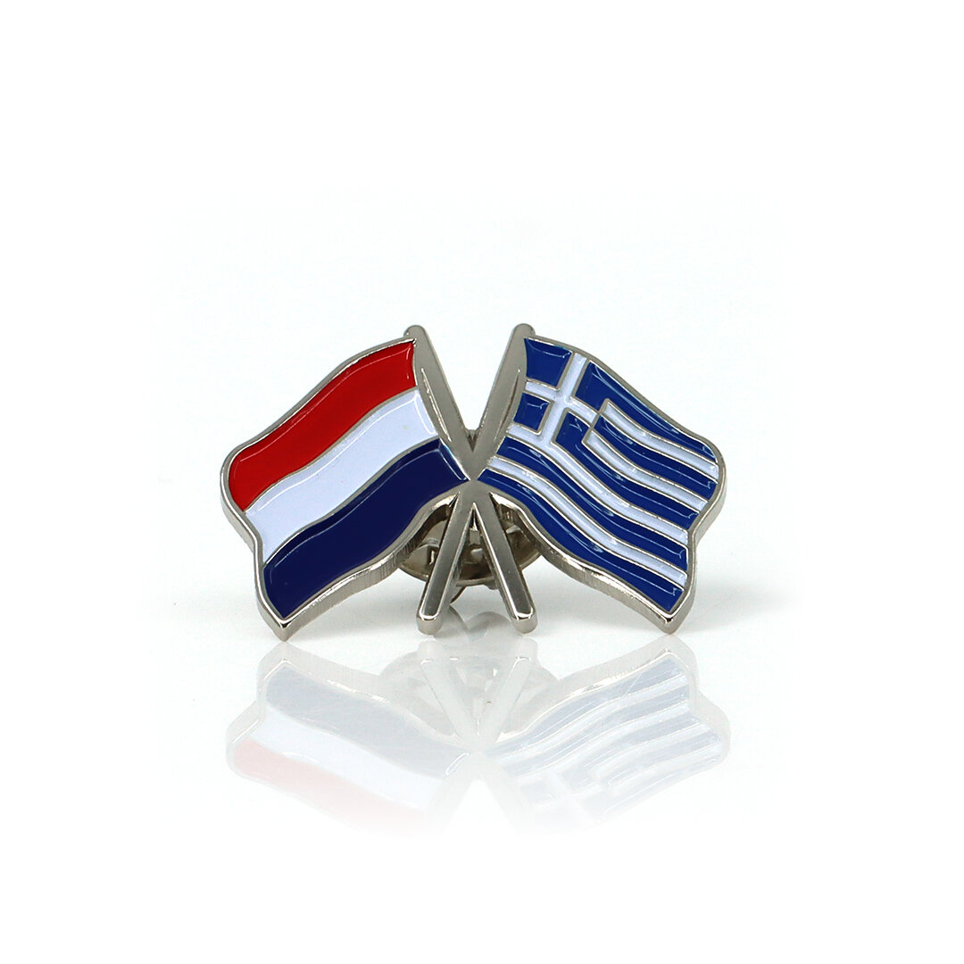 Pin Pays-Bas Grèce Argent 3x2,2 cm