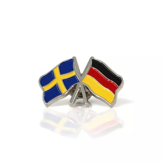 Épingle argentée Suède Allemagne 3x2,2 cm