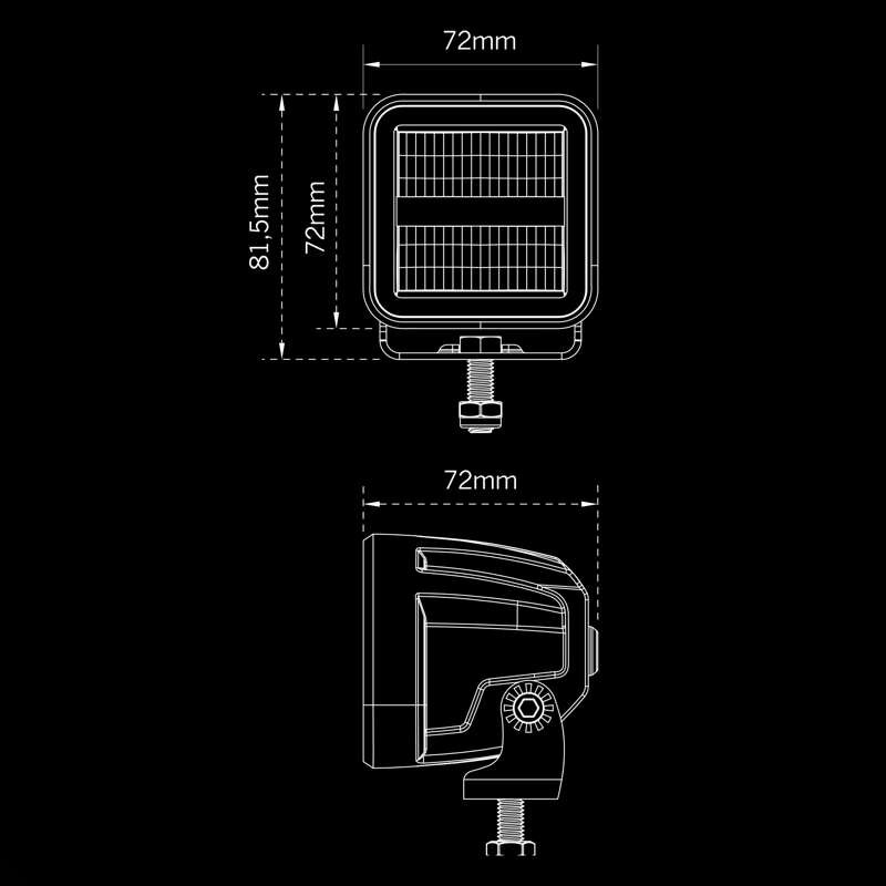 STRANDS Lampe de Travail Siberia XP Qube 3150 Lumen Portée 151m 5700K 9-32V DC