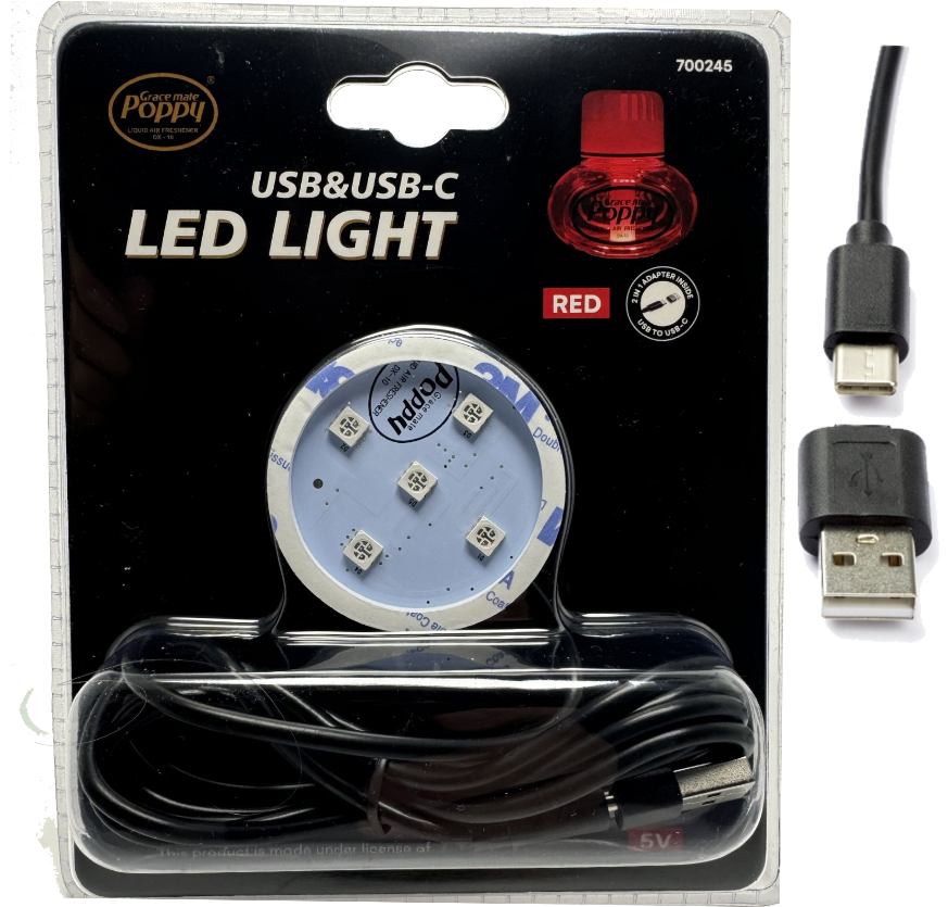 Poppy Éclairage LED Rouge USB & USB-C