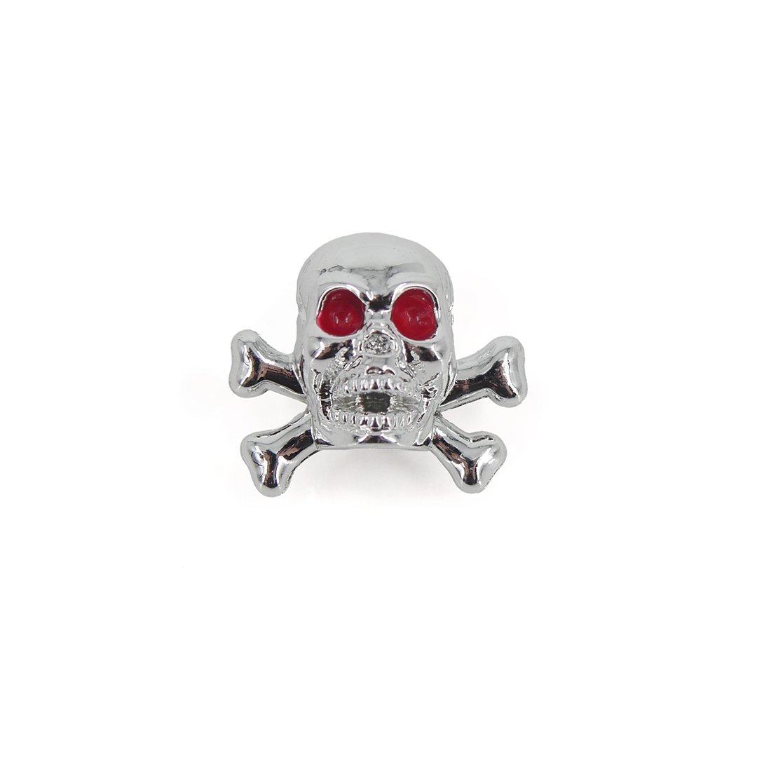 Lot de 4 bouchons de valve UP Chrome « Tête de mort »