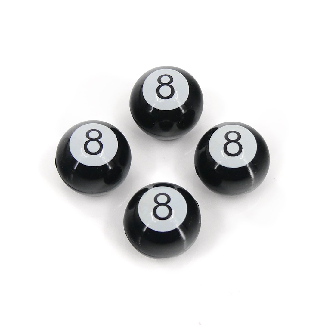 United Pacific 8 Ball Ventieldopjes Zwart - 4 Stuks