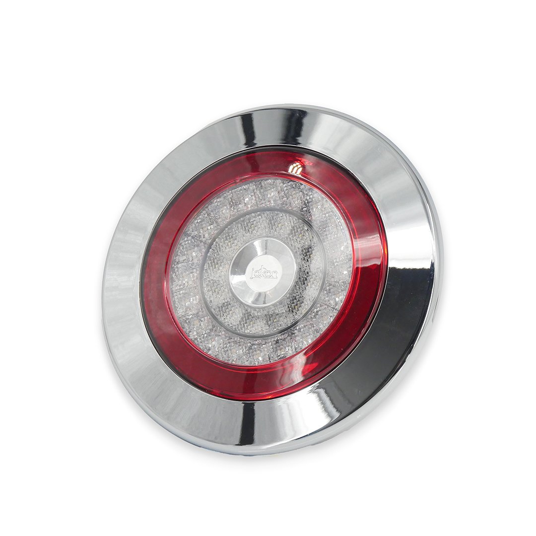 Jokon LED Rückleuchte mit Chromring 3 Funktionen