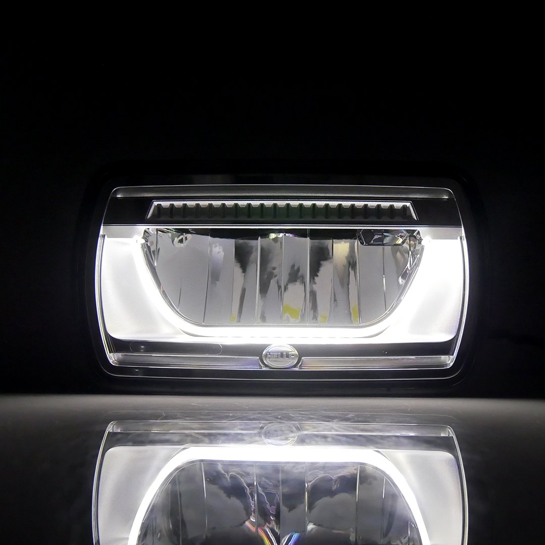 Projecteur Hella Jumbo 320 LED orange/blanc, feu de position