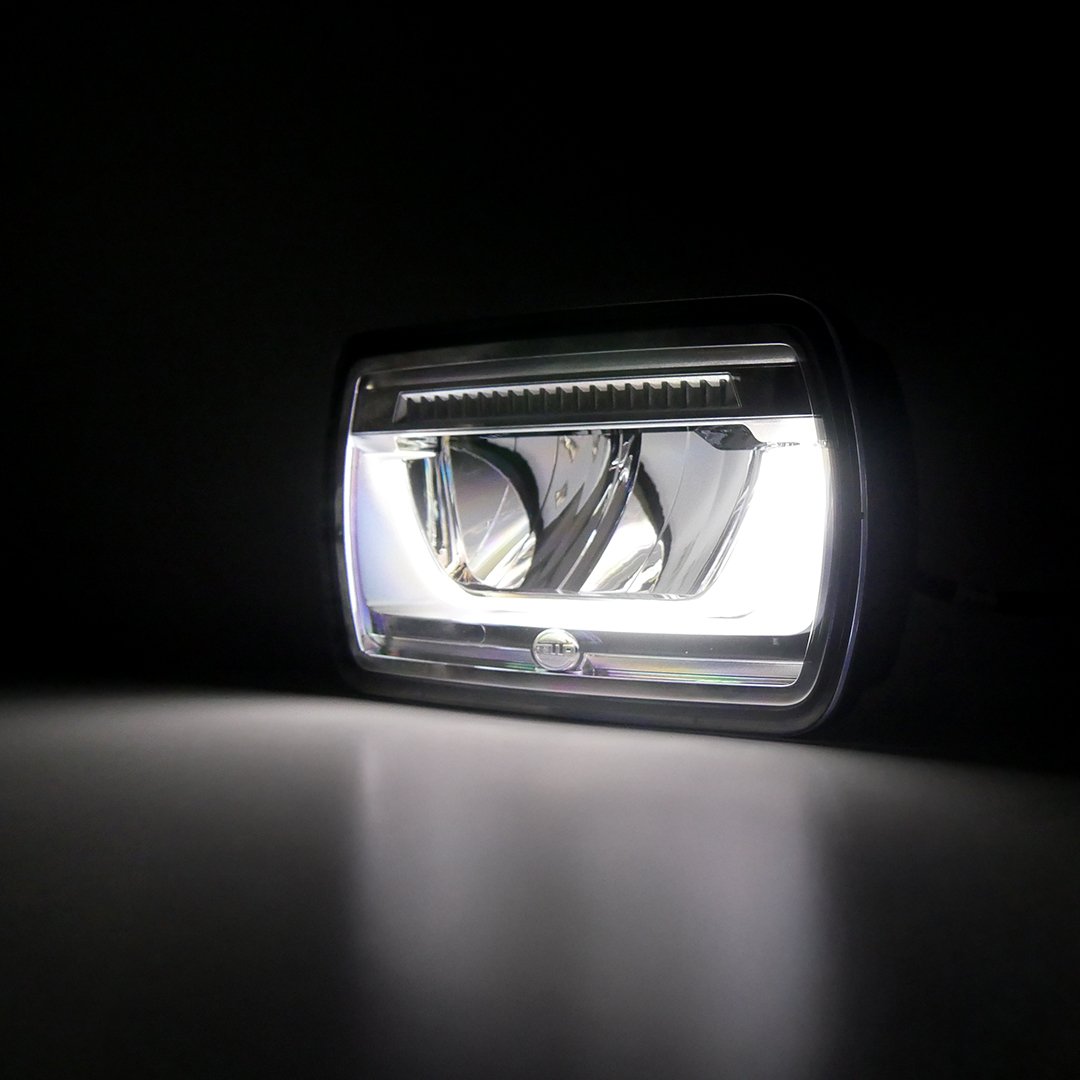 Projecteur Hella Jumbo 320 LED orange/blanc, feu de position