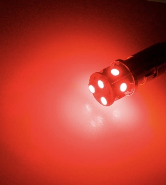 Żarówka LED BA15s 10-30V Czerwona