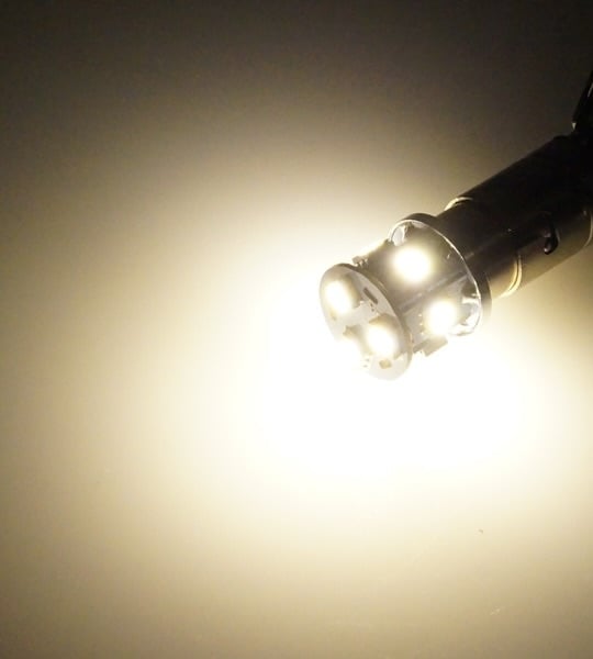BA15s LED Lamp 10-30V Warm Wit