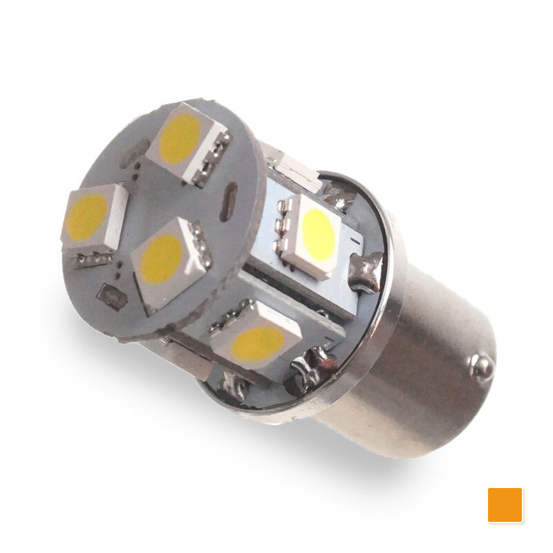 BA15s LED Lamp 10-30V Oranje