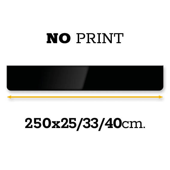 Spatlap 250x25/33/40cm - Zwart - Stug/Flexibel - Zonder Print