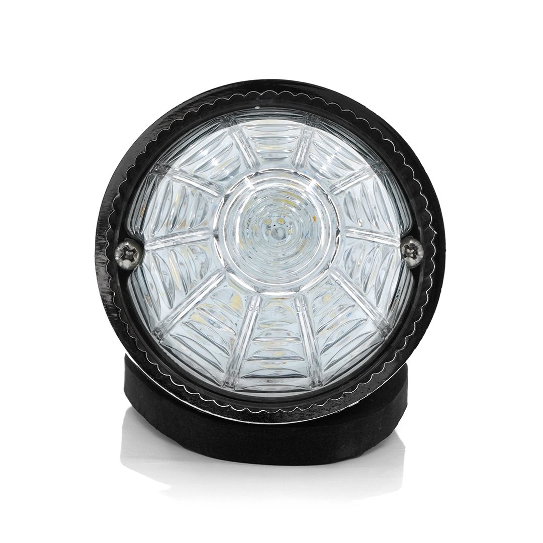 Torpedo Lampe 24V Verre Clair LEDs Jaunes Inclus Vis et Plaque