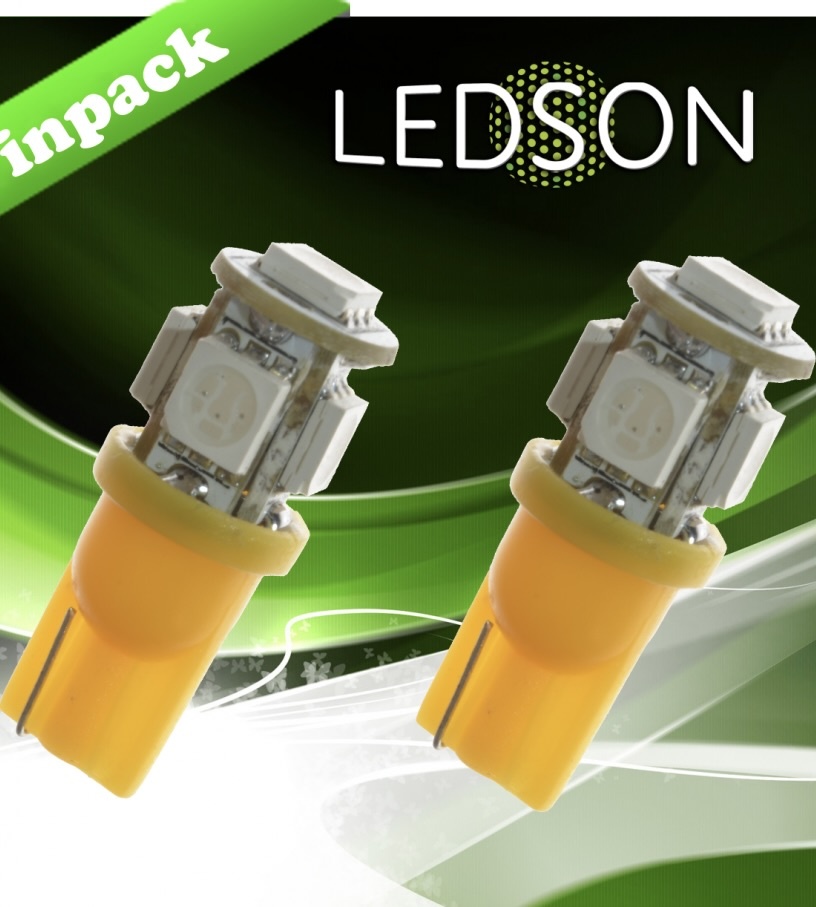 Led Lampen Vrachtwagen 24V Geel Oranje W5W 5050 SMD Set