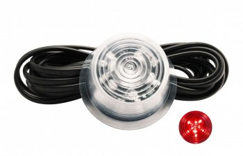 Lampe large Gylle, rouge, lentille claire, 24 V