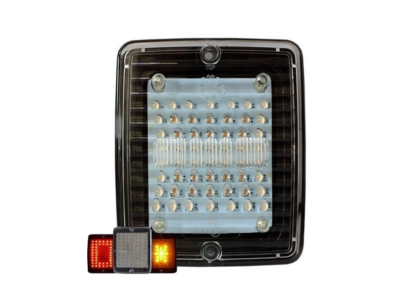 Truckshop LKW Rückleuchten 24V 130x110x45mm 2.5m Kabel 3 Funktionen E-Zulassung