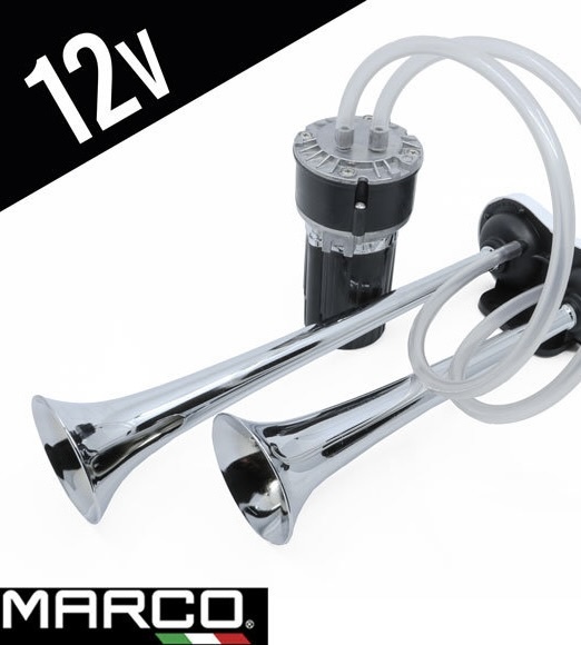 Klaxon à air style napolitain 12V avec compresseur électrique 113 dB