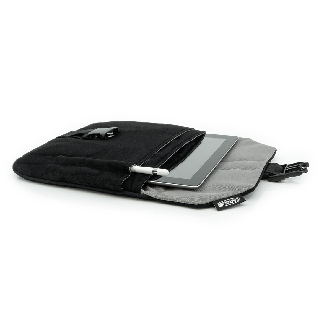 Étui pour tablette Omnius Noir Aspect Alcantara Fermeture à Clip