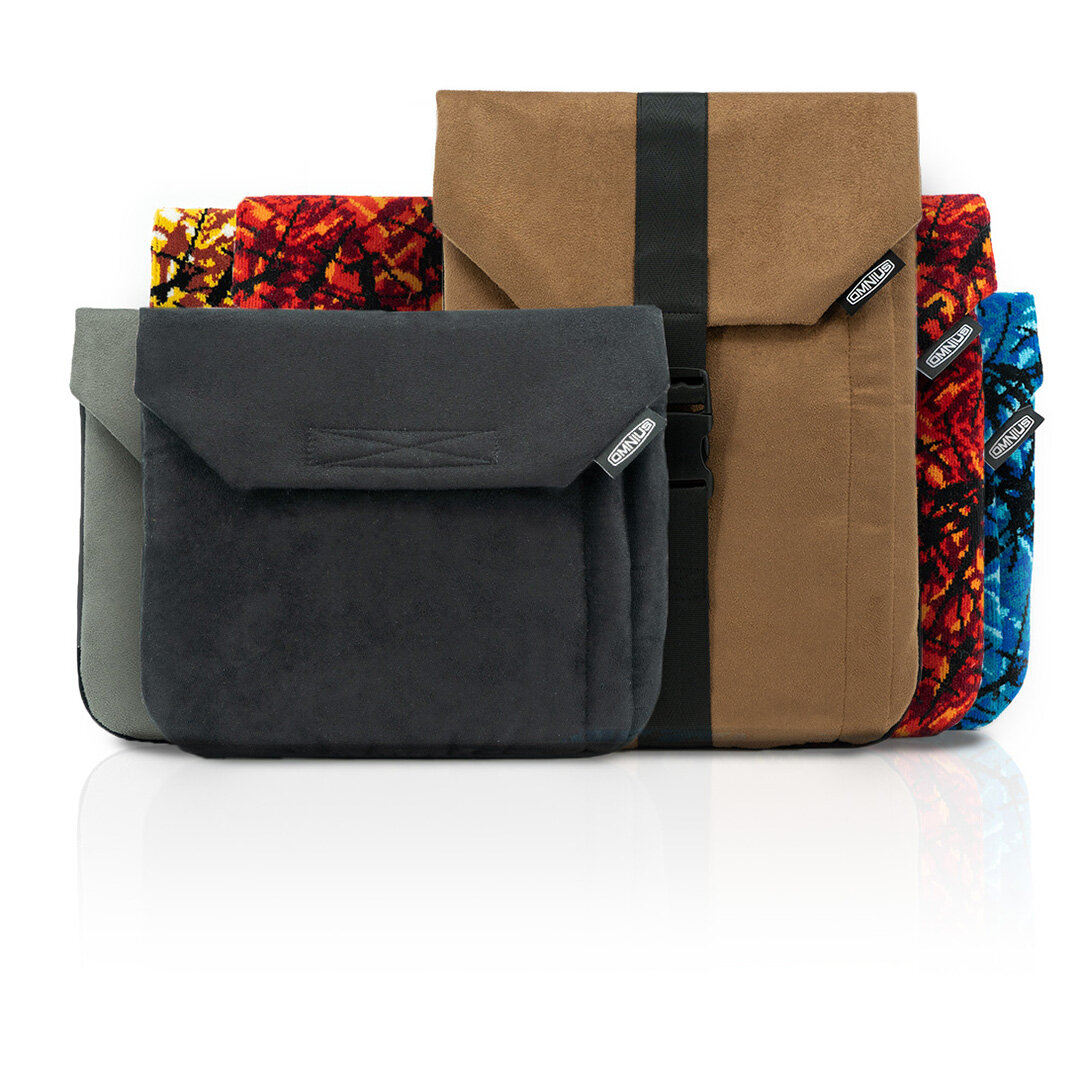 Support pour ordinateur portable Omnius 16 pouces noir aspect Alcantara fermeture à clip