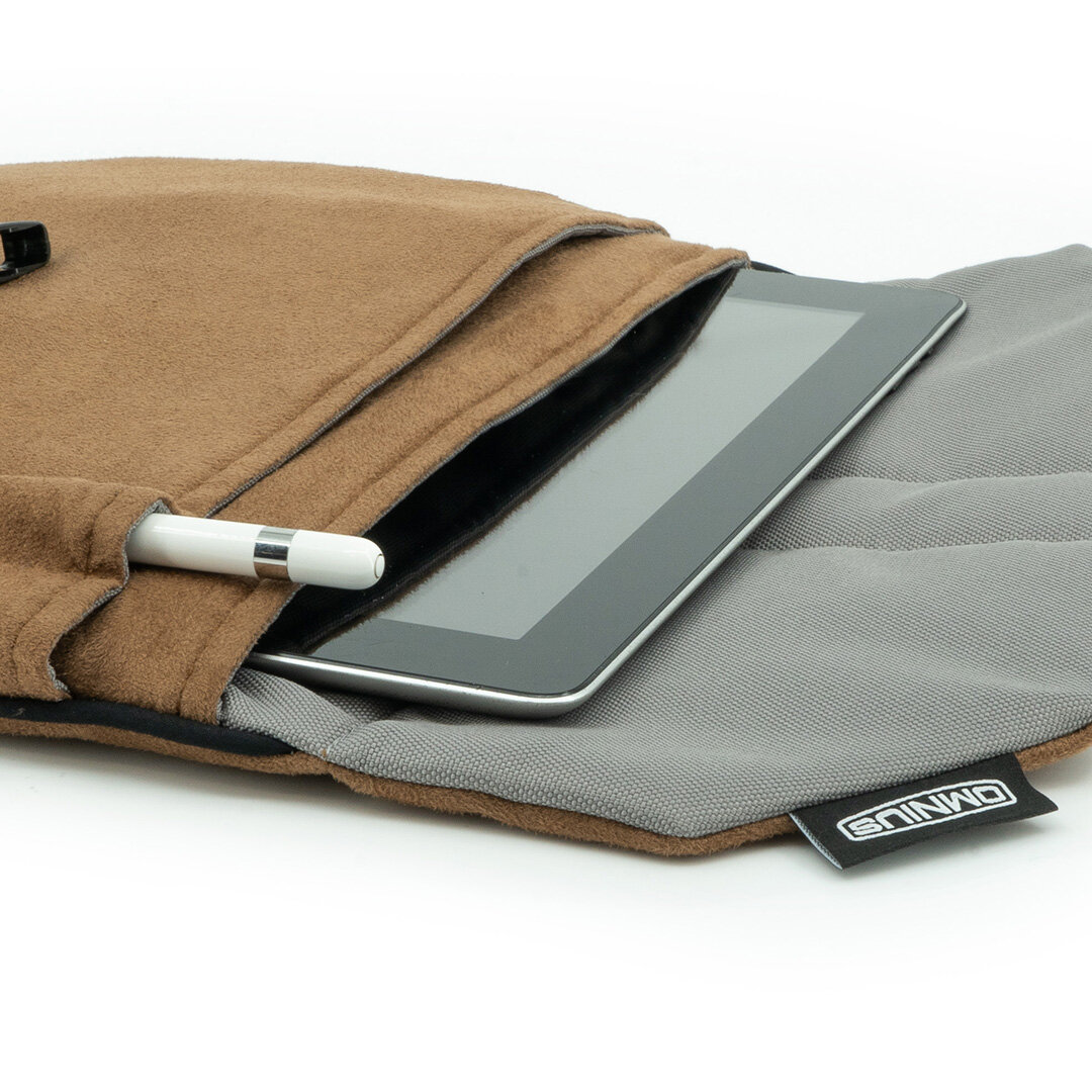 Étui pour tablette Omnius Marron Aspect Alcantara Fermeture à Clip