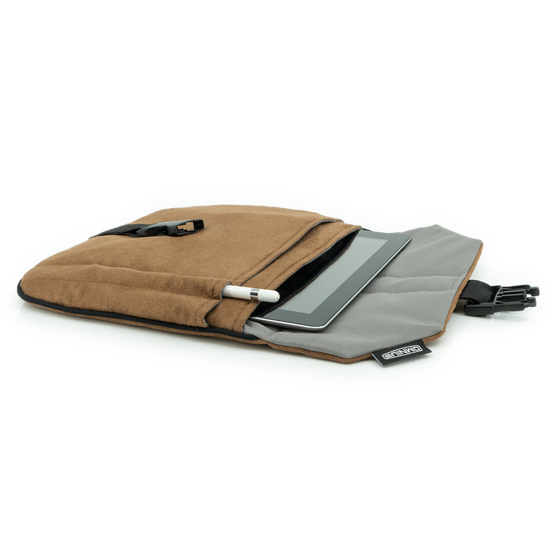 Étui pour tablette Omnius Marron Aspect Alcantara Fermeture à Clip