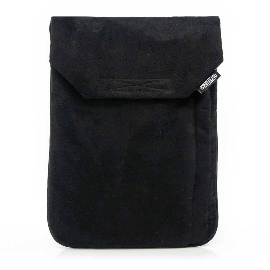 Housse d'ordinateur portable Omnius 14 pouces noir aspect Alcantara fermeture velcro