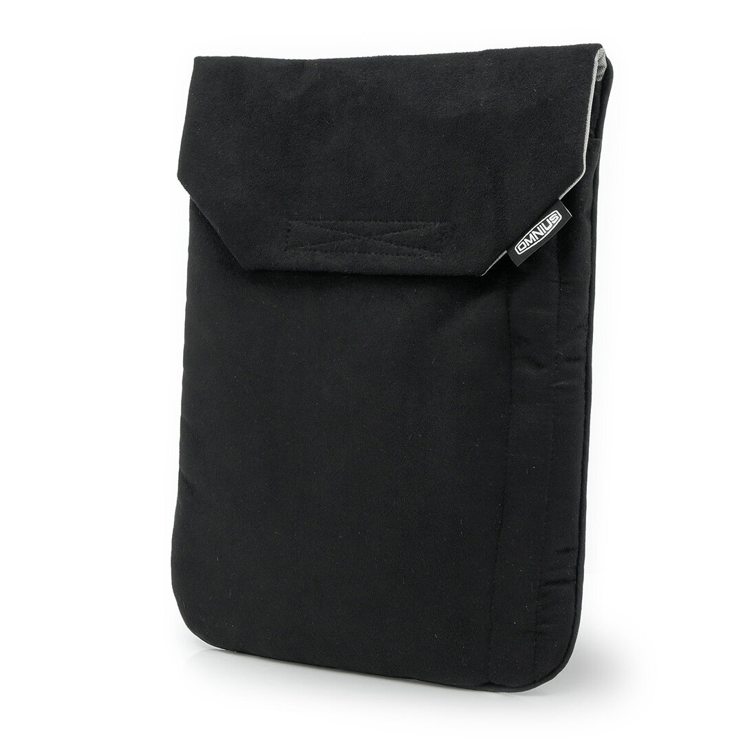 Housse d'ordinateur portable Omnius 14 pouces noir aspect Alcantara fermeture velcro