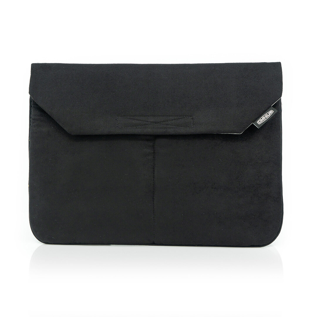 Support pour ordinateur portable Omnius 16 pouces noir aspect Alcantara fermeture velcro