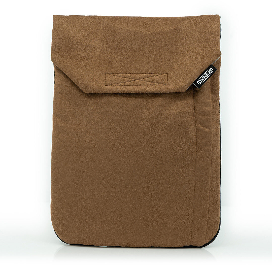 Support pour ordinateur portable Omnius 14 pouces marron aspect Alcantara fermeture velcro