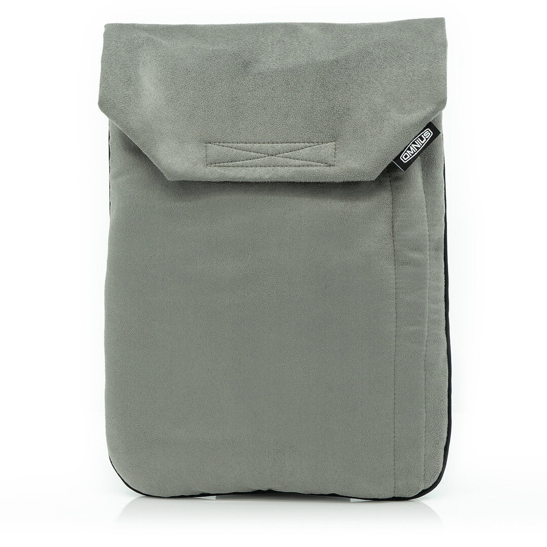 Support pour ordinateur portable Omnius 14 pouces gris aspect Alcantara fermeture Velcro