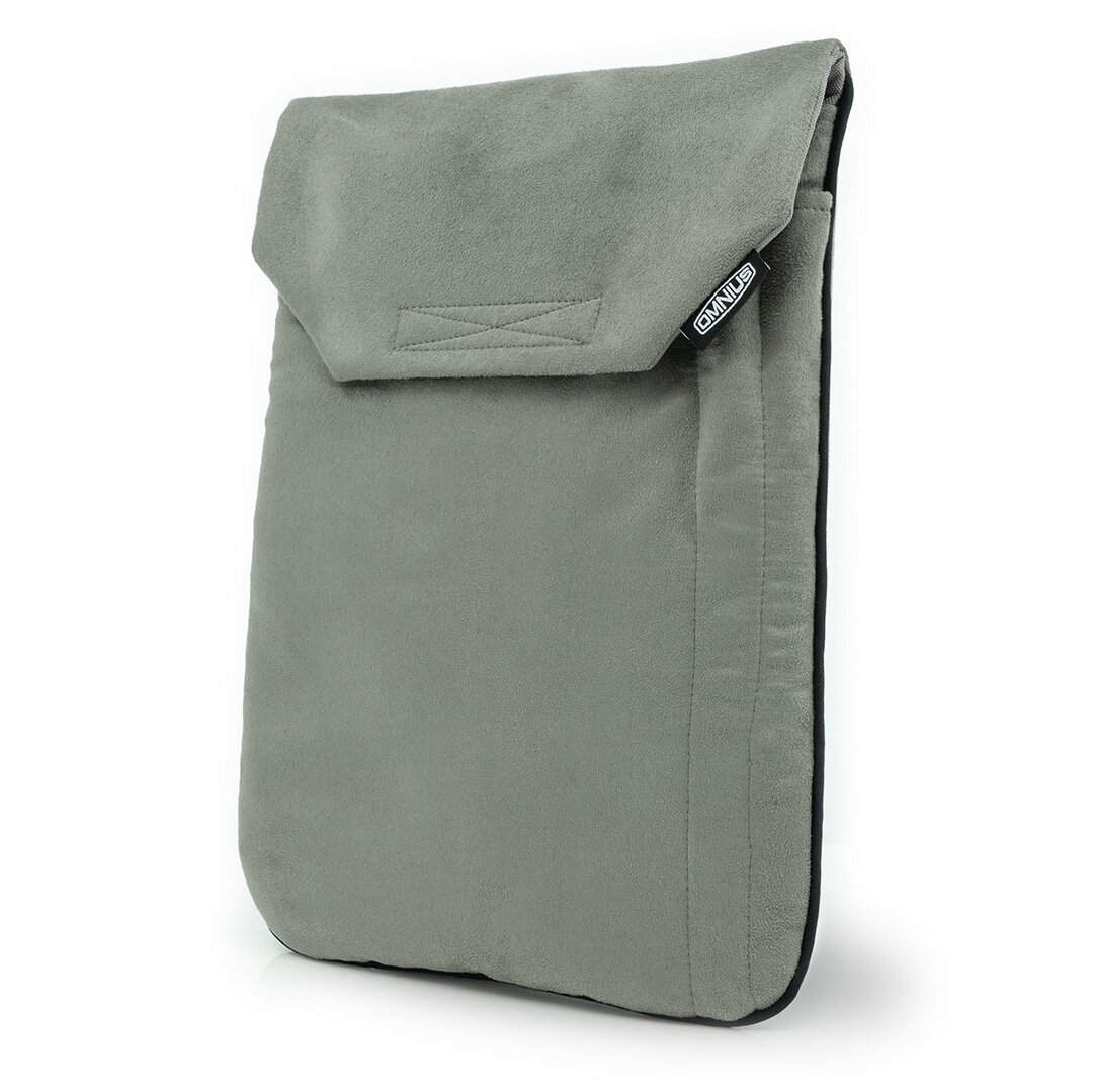 Support pour ordinateur portable Omnius 14 pouces gris aspect Alcantara fermeture Velcro