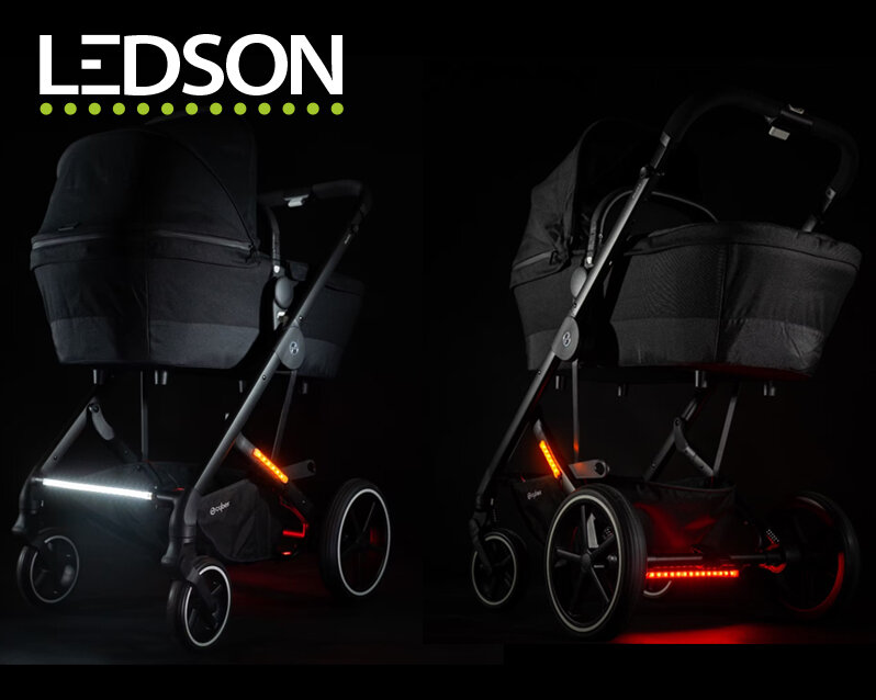 Ensemble d'éclairage pour poussette Ledson complet avec bandes Flexistrips et câble adaptateur USB